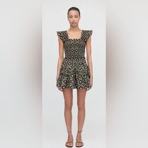 Hill House The Chelsea Skirt Black Floral Mini Skirt XS NWT